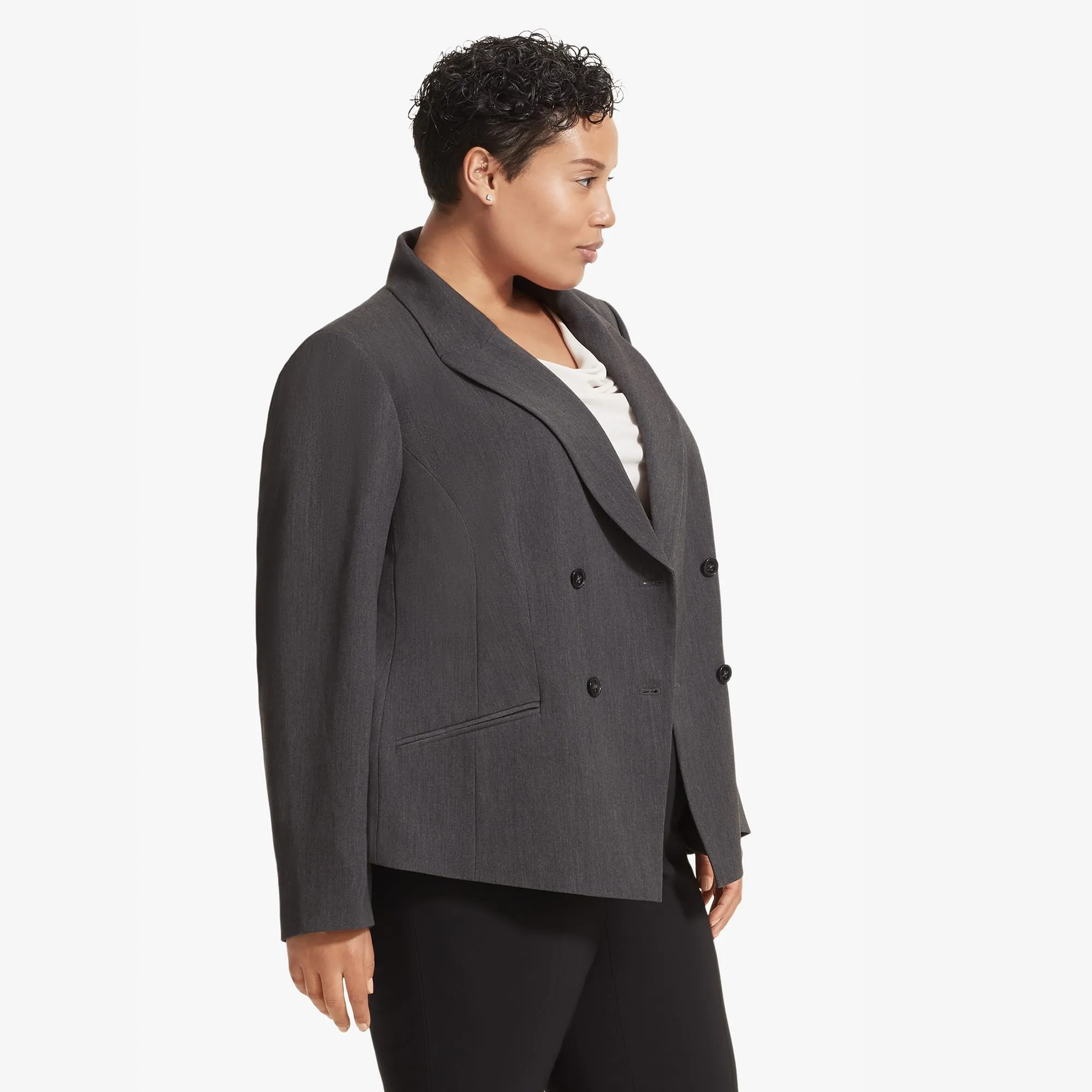 Roxane Blazer - Light Twill :: Charcoal