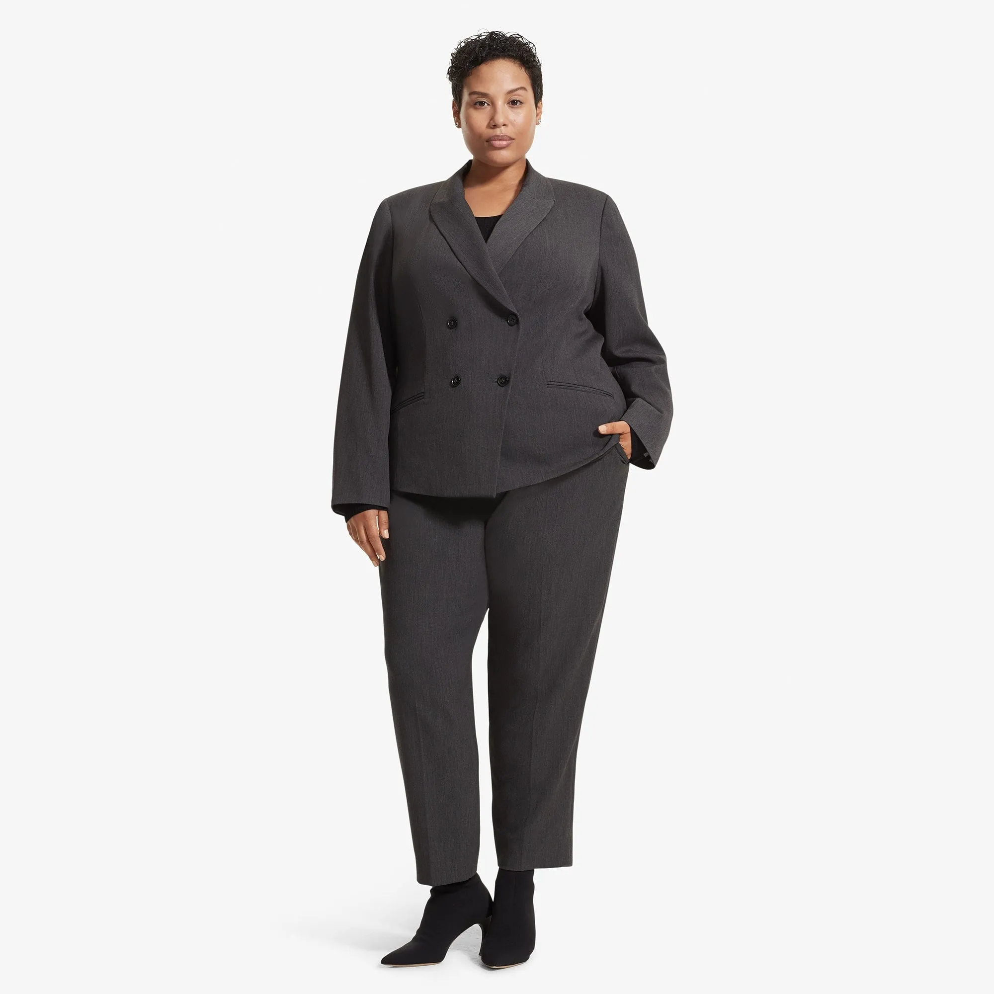 Roxane Blazer - Light Twill :: Charcoal