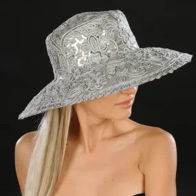 SG5031-Silver Wide Brim Ladies Dress Hat