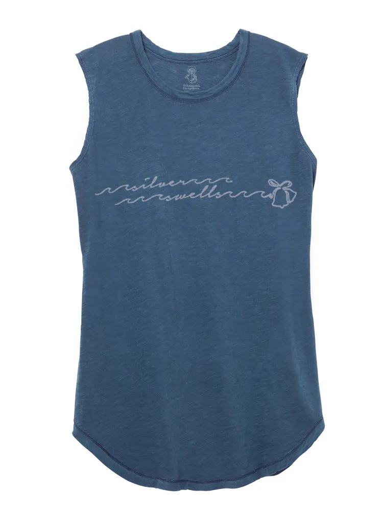 SILVER SWELLS SLEEVLESS BLUE T-SHIRT