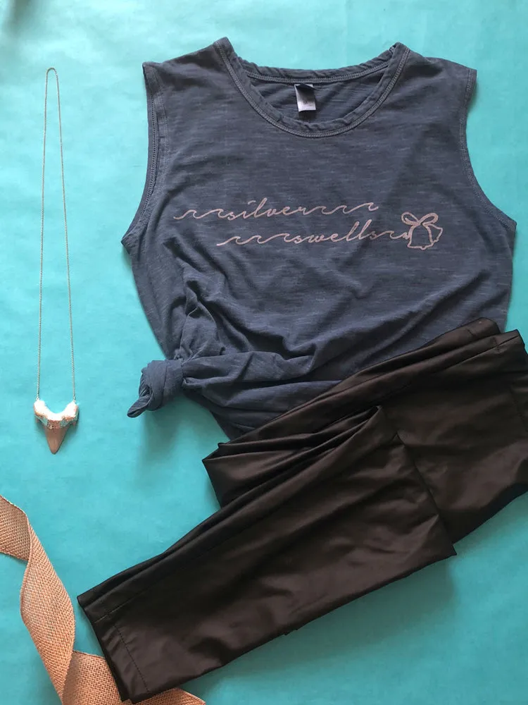 SILVER SWELLS SLEEVLESS BLUE T-SHIRT