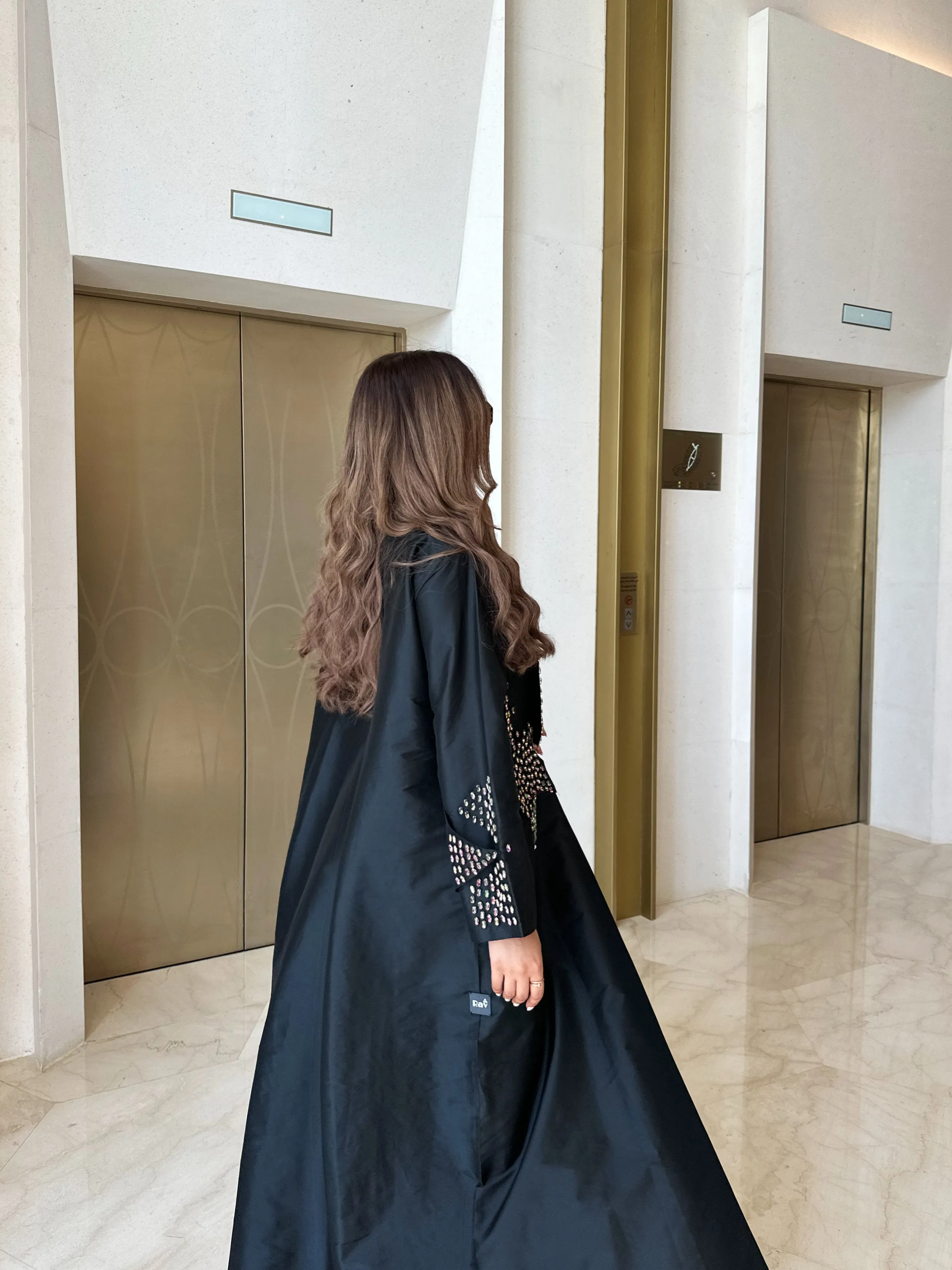 SPARKLING COLORED CRYSTALS BLAZER ABAYA #455