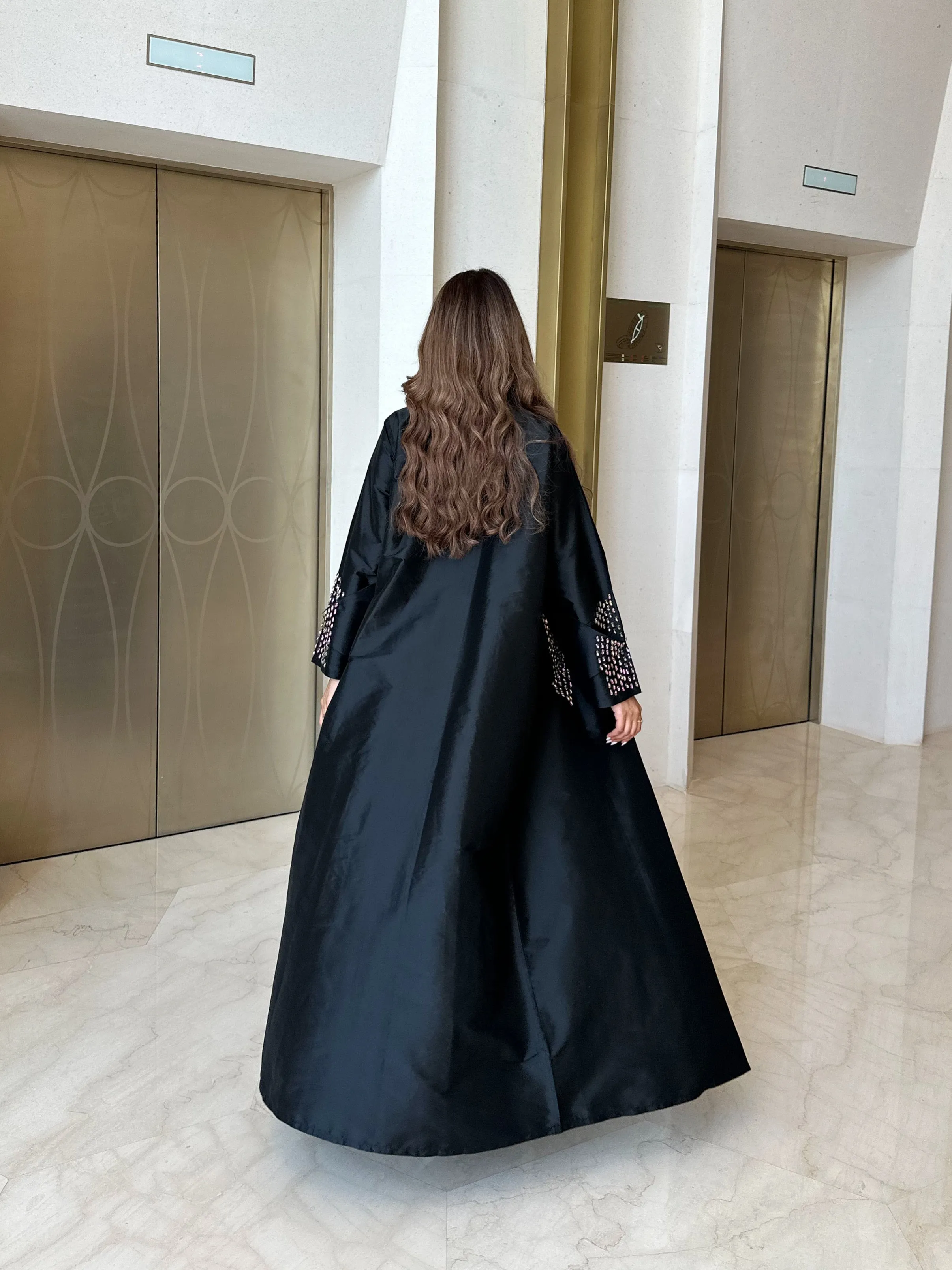 SPARKLING COLORED CRYSTALS BLAZER ABAYA #455