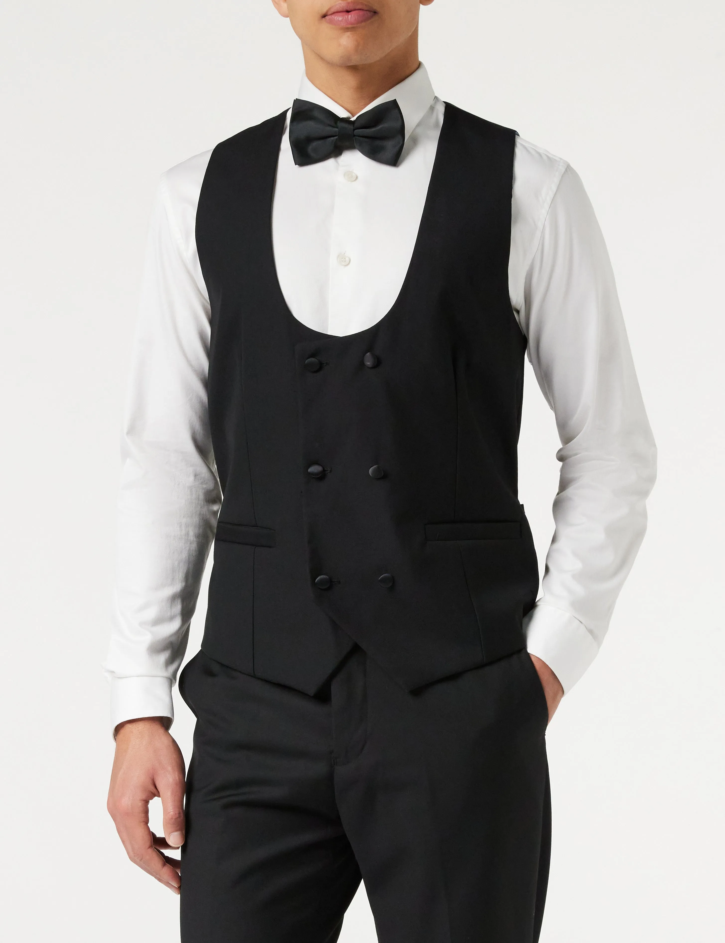 TUXEDO BLACK RED FLORAL BLAZER