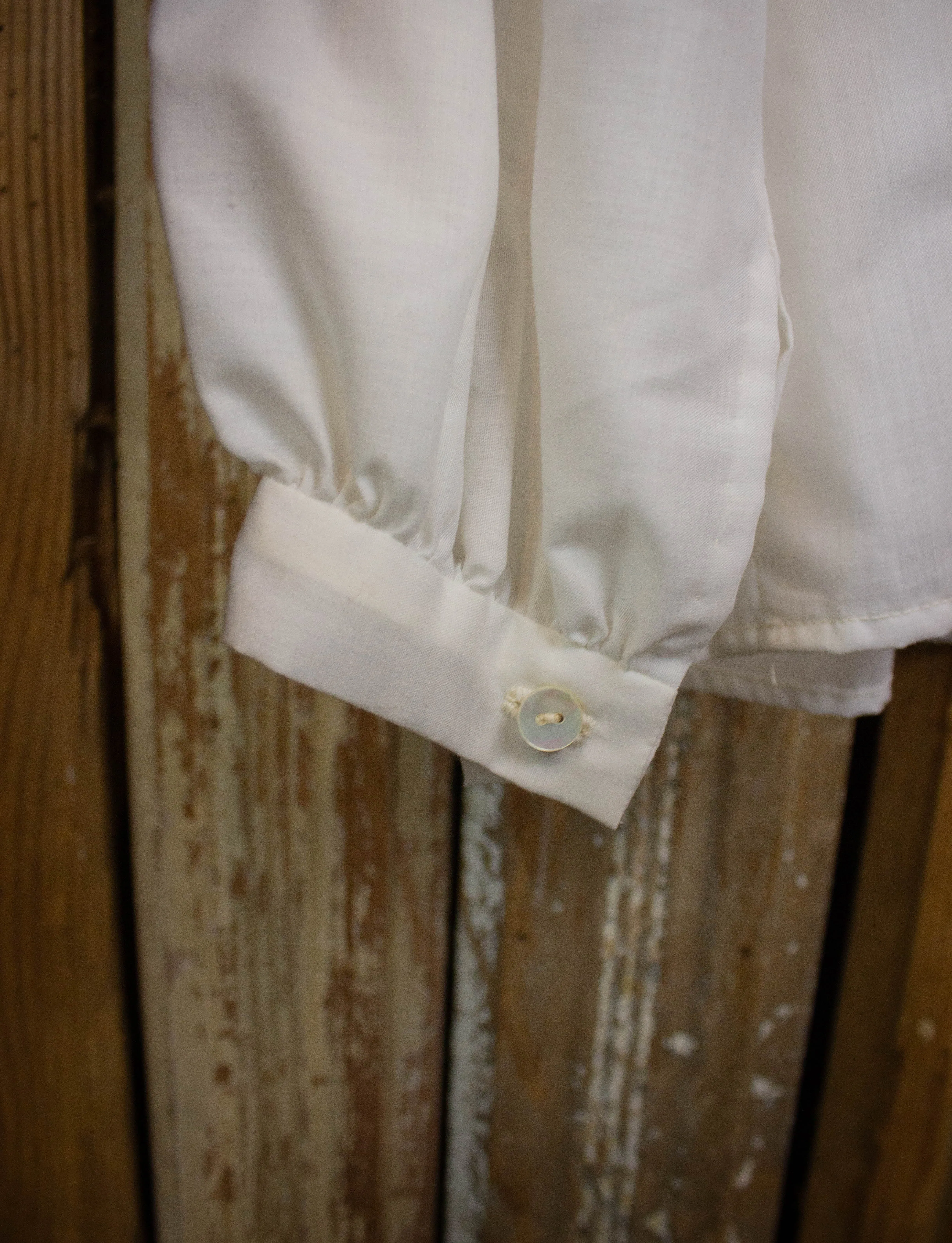 Vintage 60s Ephemera Deadstock Puffy Pirate Shirt White