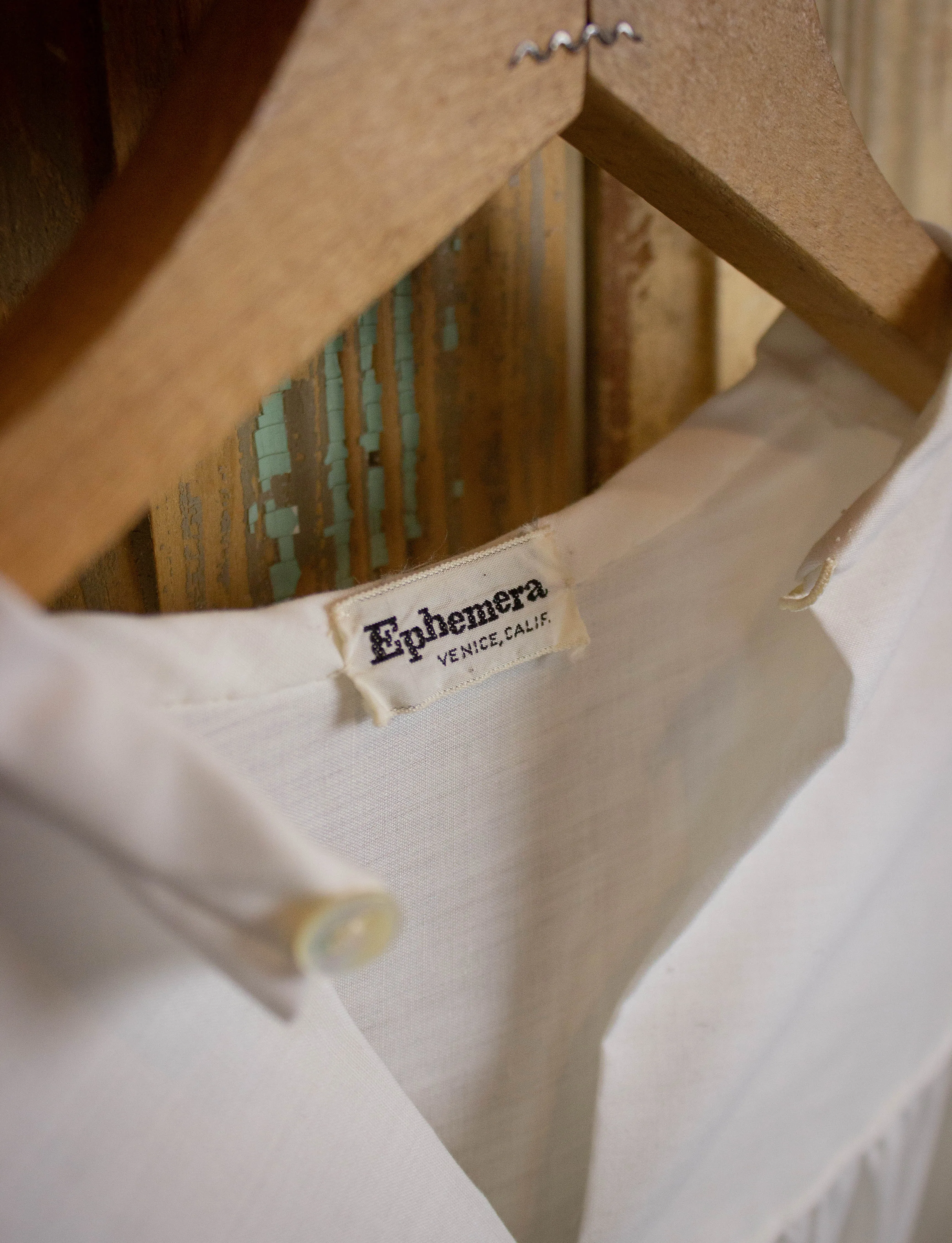 Vintage 60s Ephemera Deadstock Puffy Pirate Shirt White