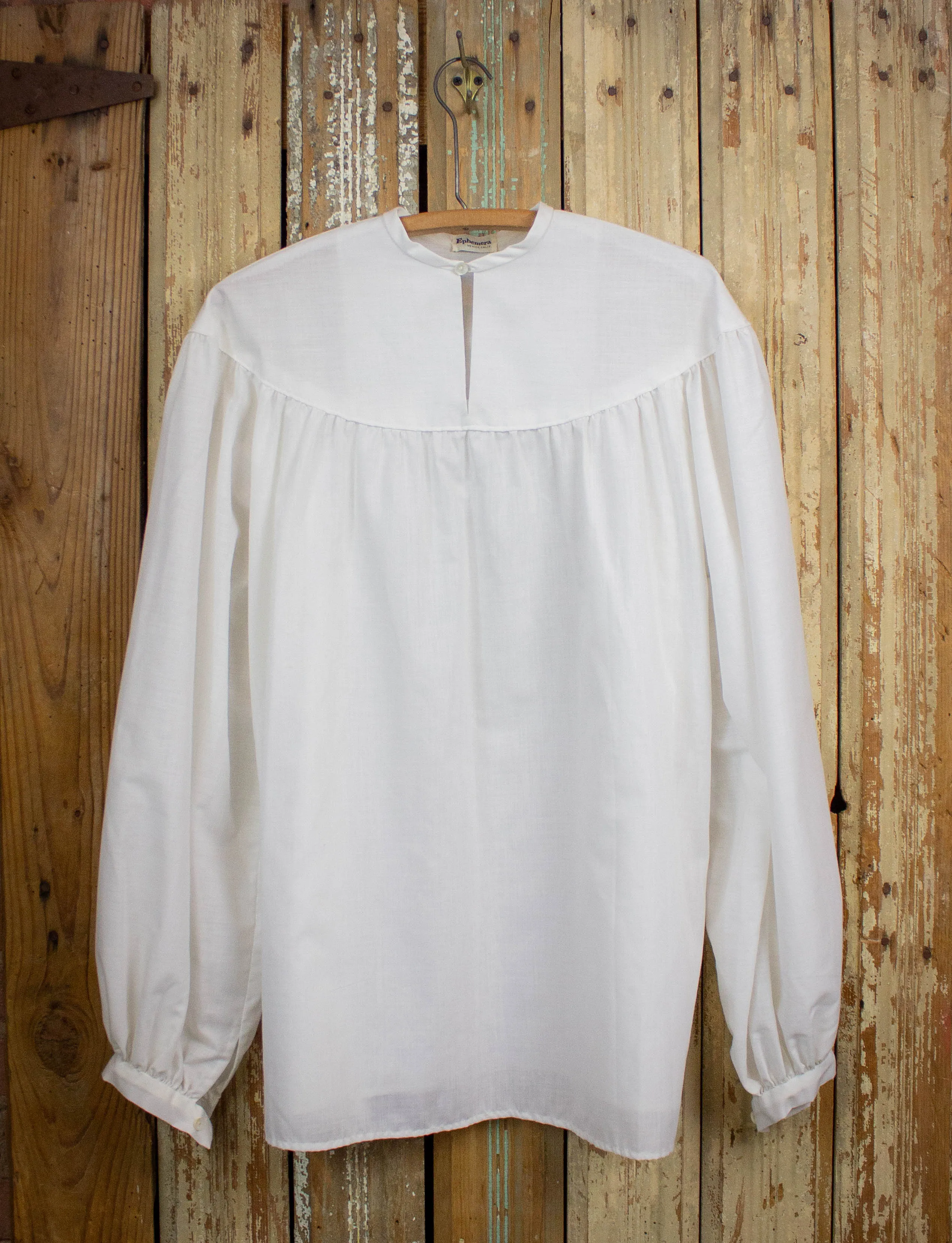 Vintage 60s Ephemera Deadstock Puffy Pirate Shirt White