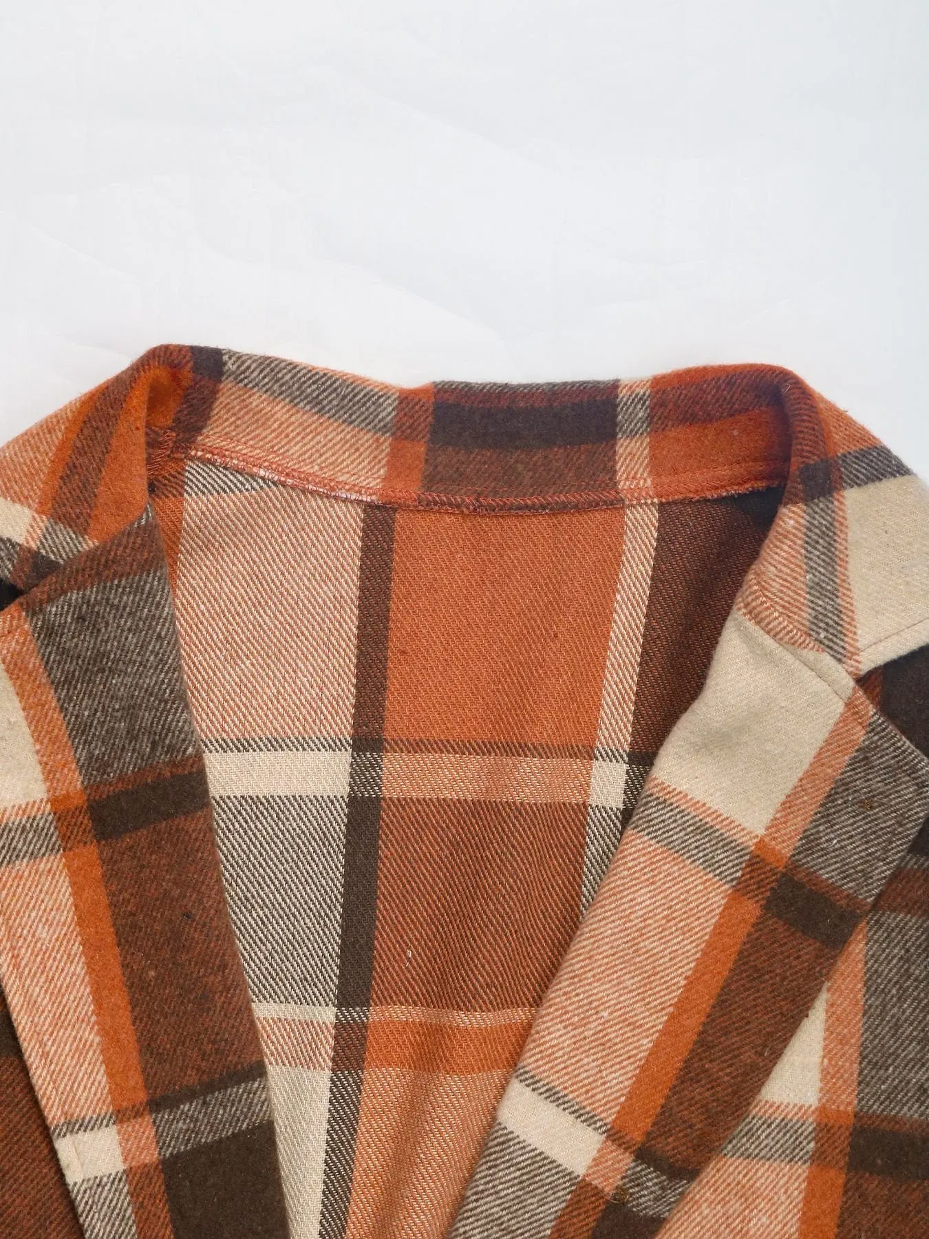 Vintge Plaid Pattern Suit Collar Blazer