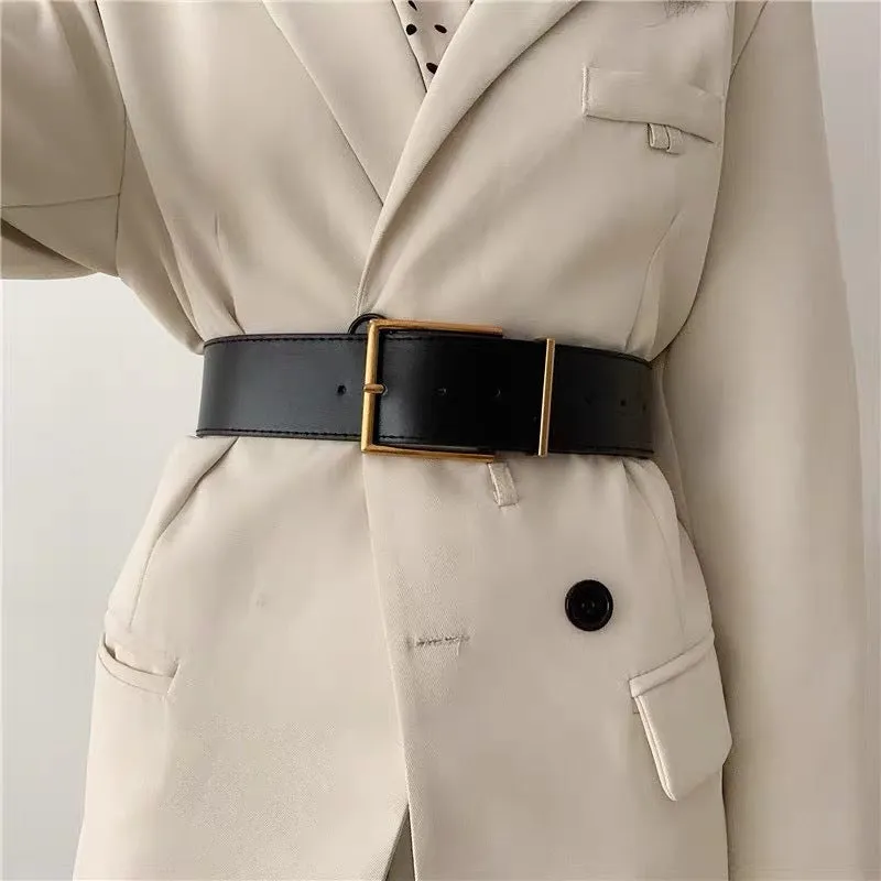 Waist Band With Wide Buckle Black Belt JLTHB0226