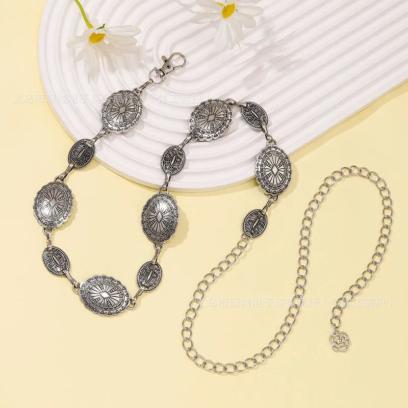 Waist Chain Metal Silver Belts JLTHB0223