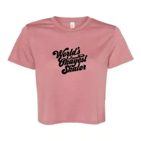 World's Okayest Skater Flowy Crop Tee