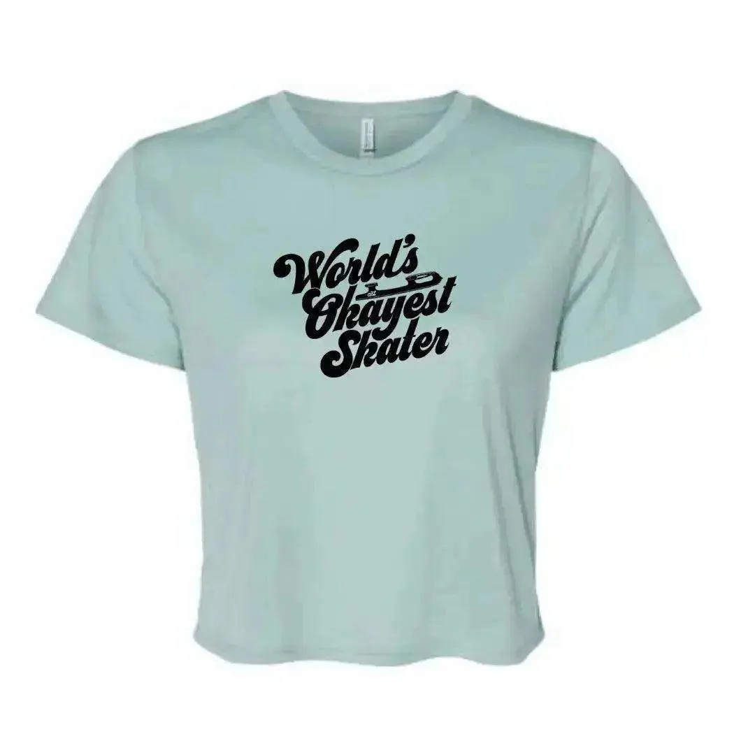 World's Okayest Skater Flowy Crop Tee